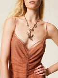 Twin Set Vestito Longuette Donna 261TP2360 Mocha Mousse - Marrone