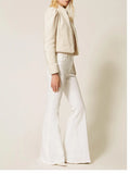 Twin Set Pantalone Zampa Donna 261TP2680 Giglio - Bianco