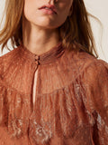 Twin Set Blusa Donna 261TP2772 Mocha Mousse - Marrone