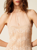 Twin Set Vestito Longuette Donna 261TP2780 Peach Pink - Rosa