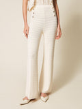 Twin Set Pantalone Zampa Donna 261TP3076 Parchment - Avorio