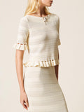 Twin Set Maglia Donna 261TP3082 Madreperla - Bianco