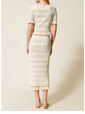 Twin Set Gonna Longuette Donna 261TP3083 Madreperla - Bianco