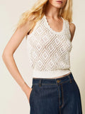 Twin Set Top Donna 261TP3202 Madreperla - Bianco