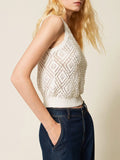 Twin Set Top Donna 261TP3202 Madreperla - Bianco