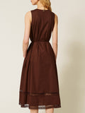 Twin Set Vestito Longuette Donna 261TT2250 Coffee Liqueur - Marrone