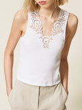Twin Set Canotta Donna 261TT2360 - Bianco