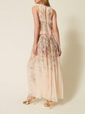 Twin Set Vestito Longuette Donna 261TT2560 St.wildflowers Pastel Color - Rosa