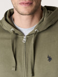 U.S. Polo Assn. Felpa Zip Luke Uomo 3162003-0000146 - Verde