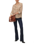 Vero Moda Camicia Casual Bumpy Donna 10275283 Birch New Stripe Tigers Eye - Marrone