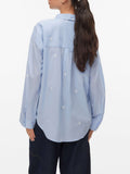 Vero Moda Camicia Casual Donna 10324629 Brunnera Blue Emb Hibiscus Sno - Celeste