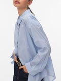 Vero Moda Camicia Casual Donna 10324629 Brunnera Blue Emb Hibiscus Sno - Celeste