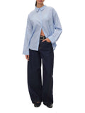 Vero Moda Camicia Casual Donna 10324629 Brunnera Blue Emb Hibiscus Sno - Celeste