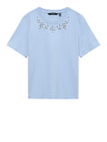 Vero Moda T-shirt Donna 10330329 Brunnera Blue Strass - Celeste