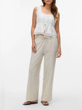 Vero Moda Pantalone Straight Donna 10333796 Silver Lining - Avorio