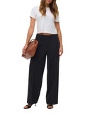Vero Moda Pantalone Straight Awtenora Hw Donna 10334165 Black - Nero