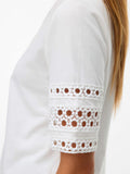 Vero Moda T-shirt Donna 10340787 Snow White Snow White Lace - Bianco