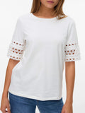 Vero Moda T-shirt Donna 10340787 Snow White Snow White Lace - Bianco
