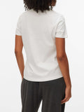 Vero Moda T-shirt Kilano Donna 10340971 Snow White Black Bow - Bianco