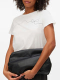 Vero Moda T-shirt Kilano Donna 10340971 Snow White Black Bow - Bianco