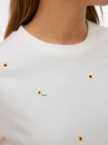 Vero Moda T-shirt Donna 10341979 Snow White Sunflower - Bianco