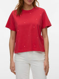 Vero Moda T-shirt Donna 10341979 Poinsettia Butterfly - Rosso