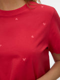 Vero Moda T-shirt Donna 10341979 Poinsettia Butterfly - Rosso