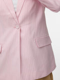 Vero Moda Blazer Donna 10342502 PinK-A-Boo W. Black Pinstripe - Rosa
