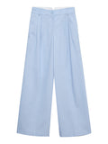 Vero Moda Pantalone Palazzo Donna 10342556 Brunnera Blue Melange - Celeste