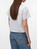 Vero Moda T-shirt Donna 10342965 Bright White White Emb - Bianco