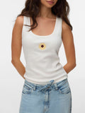 Vero Moda Canotta Donna 10343551 Snow White Sunflower - Bianco