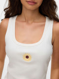 Vero Moda Canotta Donna 10343551 Snow White Sunflower - Bianco