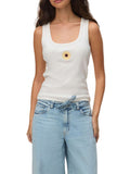 Vero Moda Canotta Donna 10343551 Snow White Sunflower - Bianco