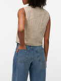 Vero Moda Gilet Donna 10344377 Oatmeal Oatmeal Embroidery - Avorio