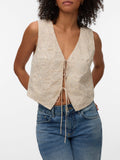 Vero Moda Gilet Donna 10344377 Oatmeal Oatmeal Embroidery - Avorio