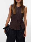 Vero Moda Gilet Donna 10345675 Chocolate Torte - Marrone