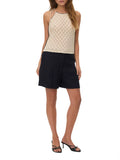 Vero Moda Top Donna 10346057 Birch Black Contrast - Avorio