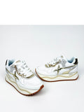 W6YZ Sneakers Deva Donna DEVA-W. White\gold Craquele - Bianco