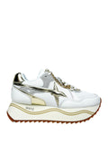 W6YZ Sneakers Deva Donna DEVA-W. White\gold Craquele - Bianco