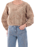 Yes Zee Blusa Donna C415ER00 Fango - Marrone
