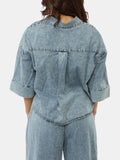 Yes Zee Camicia Jeans Donna G210EB00 Blu Marmorizzato - Denim