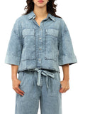 Yes Zee Camicia Jeans Donna G210EB00 Blu Marmorizzato - Denim