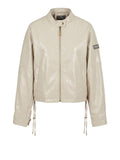 Yes Zee Giubbino di Pelle Giubbino Donna J422KA00 Ecru - Avorio