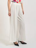 Yes Zee Pantalone Palazzo Donna P333CB00 - Bianco