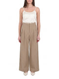 Yes Zee Pantalone Palazzo Donna P379EM00 - Beige