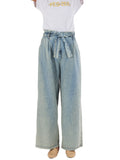 Yes Zee Jeans a Palazzo Donna P387EB00 Blu Marmorizzato - Denim