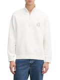 Armani Exchange Felpa Zip Uomo XM000370AF10818 Off White - Bianco