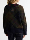 Barbour Pullover Shae Knitted Shadow Classic Tartan Donna LKN1841 Shadow Classic Tartan - Verde