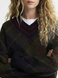 Barbour Pullover Shae Knitted Shadow Classic Tartan Donna LKN1841 Shadow Classic Tartan - Verde