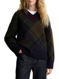 Barbour Pullover Shae Knitted Shadow Classic Tartan Donna LKN1841 Shadow Classic Tartan - Verde
